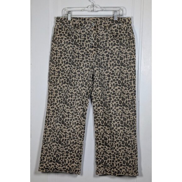 American Eagle Outfitters Denim - American Eagle Stovepipe Jeans Womens Size 12 Reg Leopard Print Wide Leg Denim